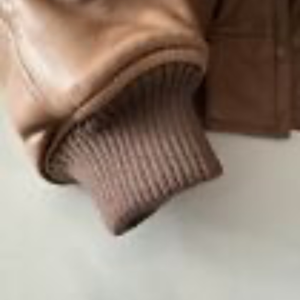 Vintage Abercrombie & Fitch Bomber Jacket - Brown Leather - Size L - Picture 6 of 16